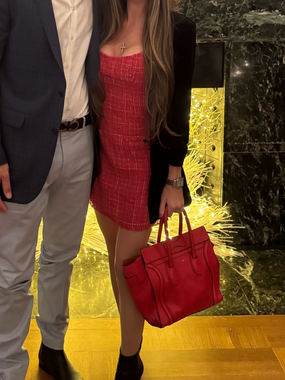 Saylor Red Tweed Dress